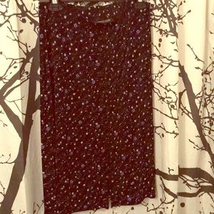 DONATED— Black skirt purple flowers